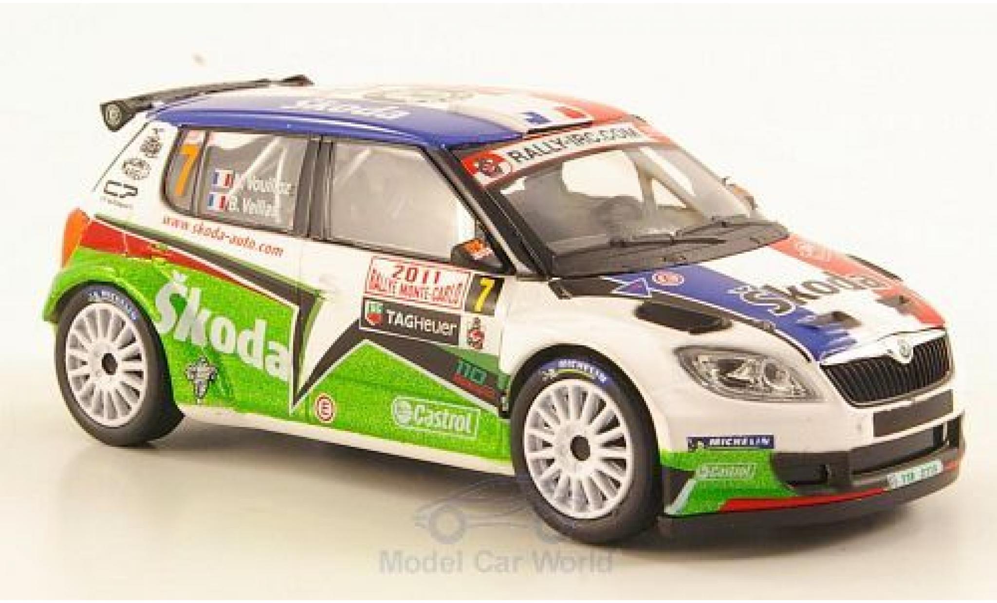 Skoda Fabia 1/43 Abrex S2000 No.7 Rallye Monte-Carlo 2011 Vouilloz modellino in miniatura