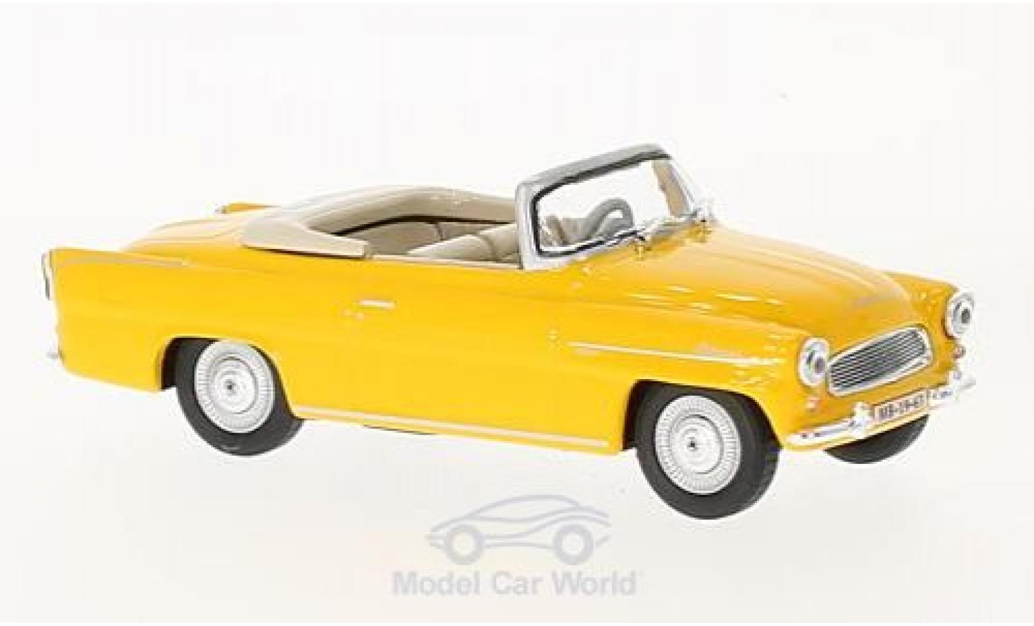 Skoda Felicia 1/43 Abrex Roadster giallo 1963 modellino in miniatura