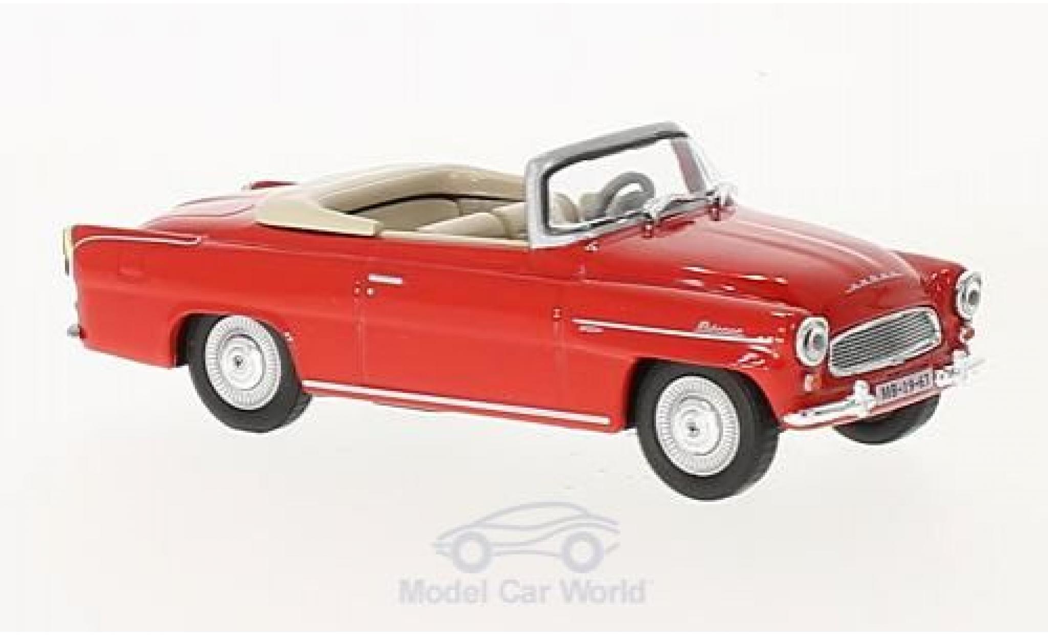Skoda Felicia 1/43 Abrex Roadster rosso 1963 modellino in miniatura