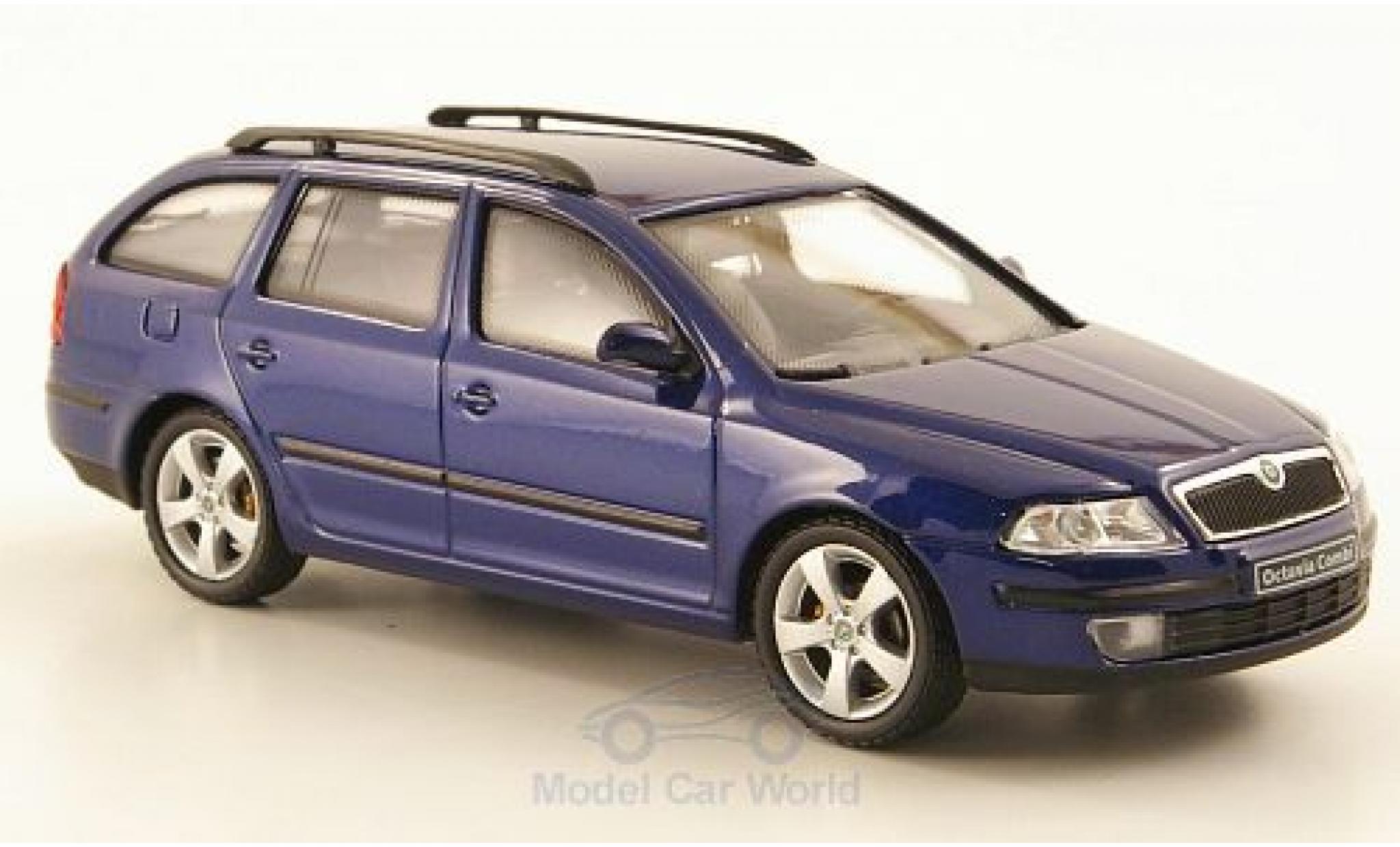 Skoda Octavia 1/43 Abrex Combi blu 2004 modellino in miniatura