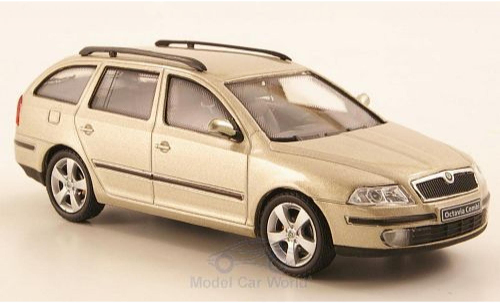 Skoda Octavia 1/43 Abrex Combi metallico beige 2004 modellino in miniatura