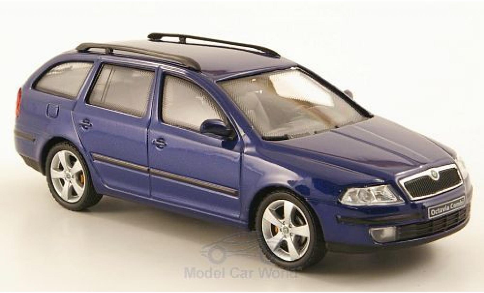 Skoda Octavia 1/43 Abrex Combi metallico blu 2004 modellino in miniatura