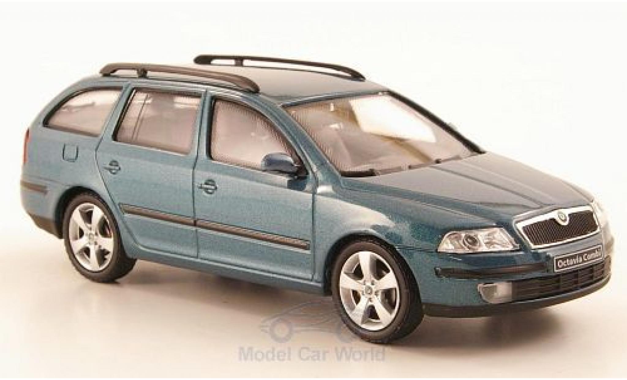 Skoda Octavia 1/43 Abrex Combi metallico verde 2004 modellino in miniatura