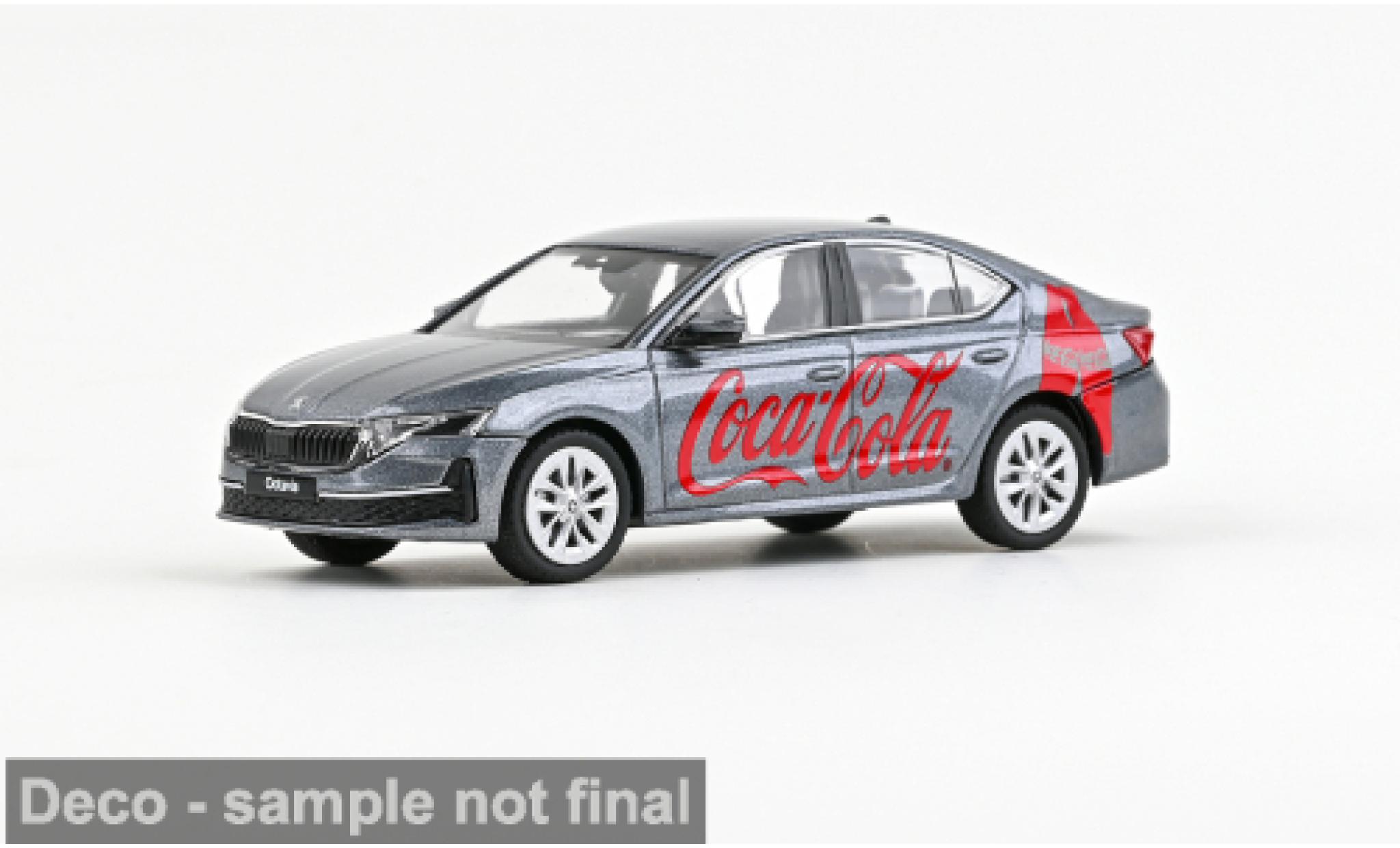 Skoda Octavia Abrex IV FL grau 2024 Coca Cola 1:43 modellino in miniatura