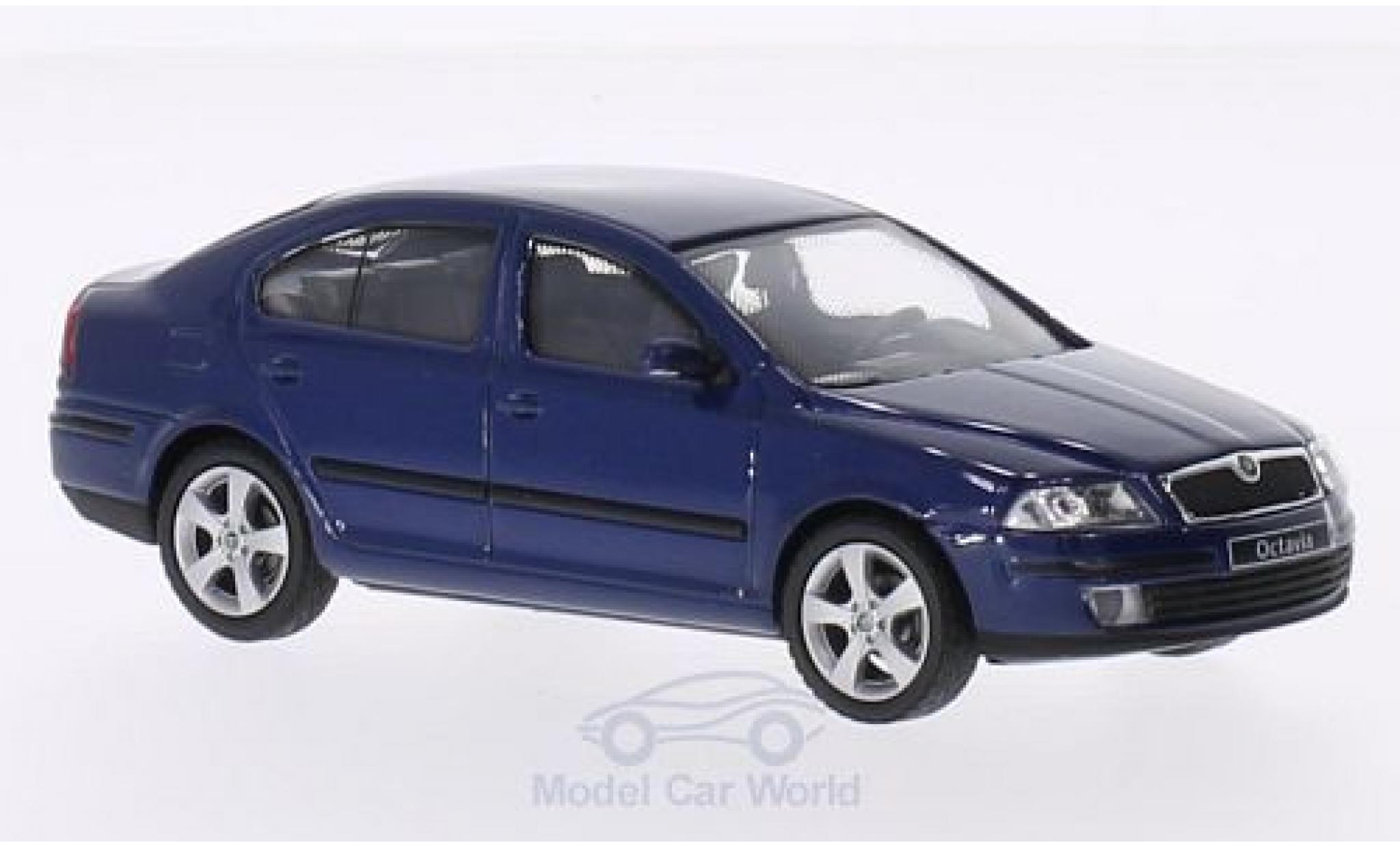 Skoda Octavia 1/43 Abrex metallico blu 2004 modellino in miniatura