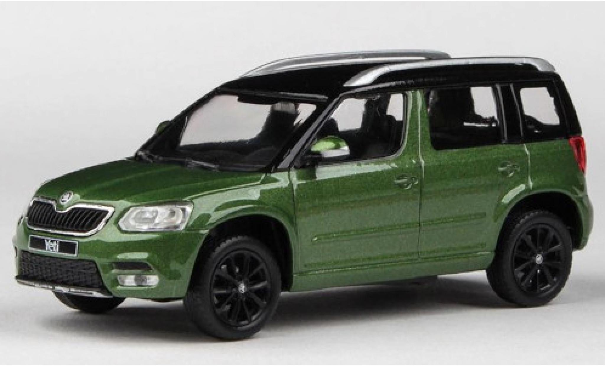 Skoda Yeti 1/43 Abrex FL metallico verde/nero 2013 modellino in miniatura