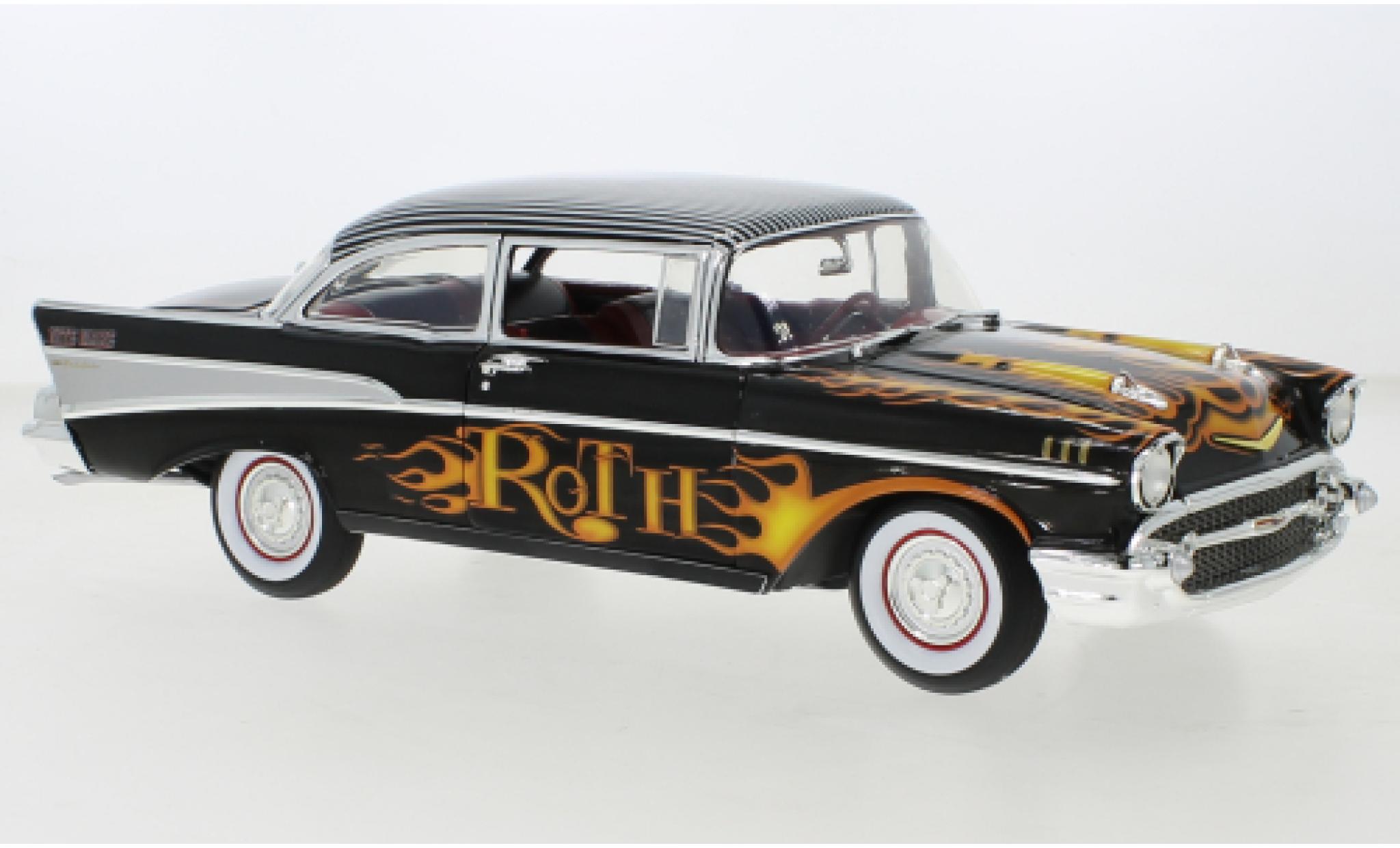 Chevrolet Bel Air 1/18 ACME Bel air nero/Décorer Big Daddy Ed Roth 1957 modellino in miniatura