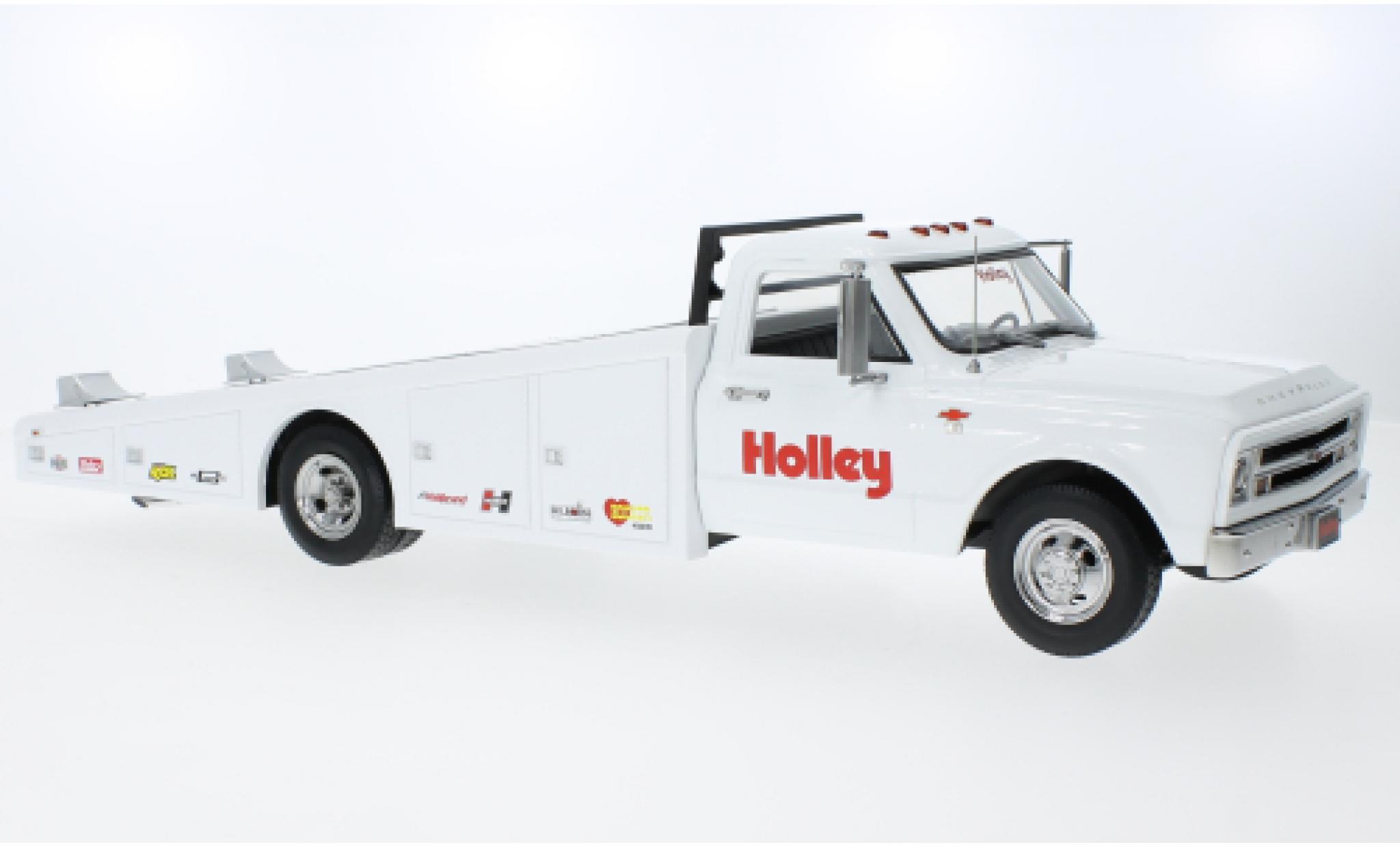 Chevrolet C-30 1/18 ACME Ramp Truck bianco Holley Speed Shop 1967 modellino in miniatura