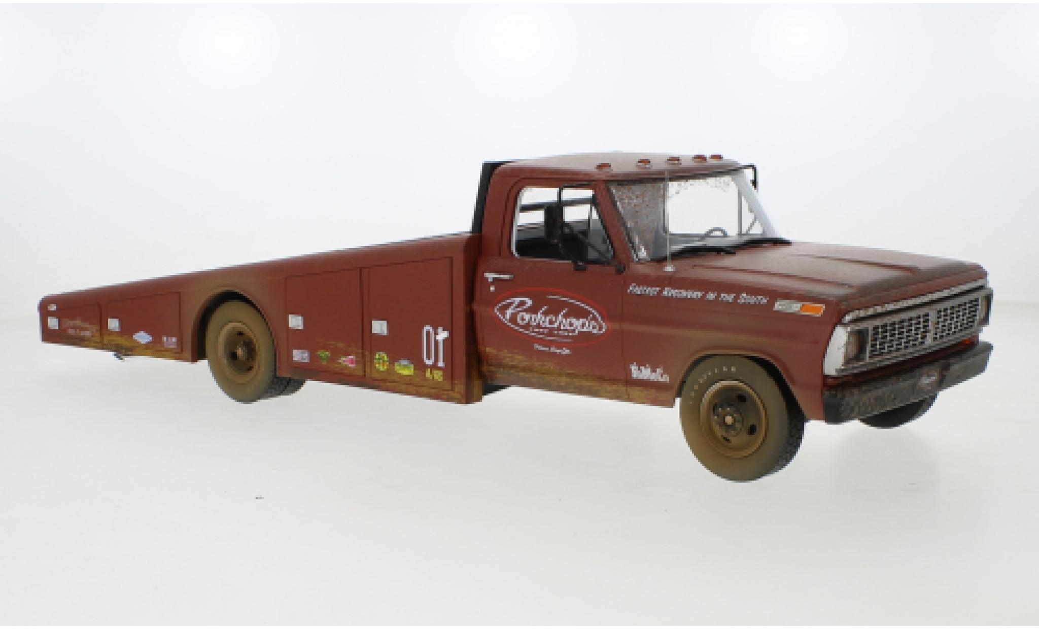 Ford F-350 1/18 ACME Ramp Truck Porkchops Chop Shop 1970 modellino in miniatura