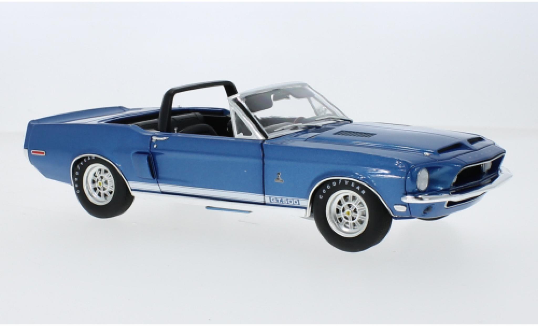 Shelby GT 500 1/18 ACME Ford Mustang Cabriolet metallise blu 1968 modellino in miniatura