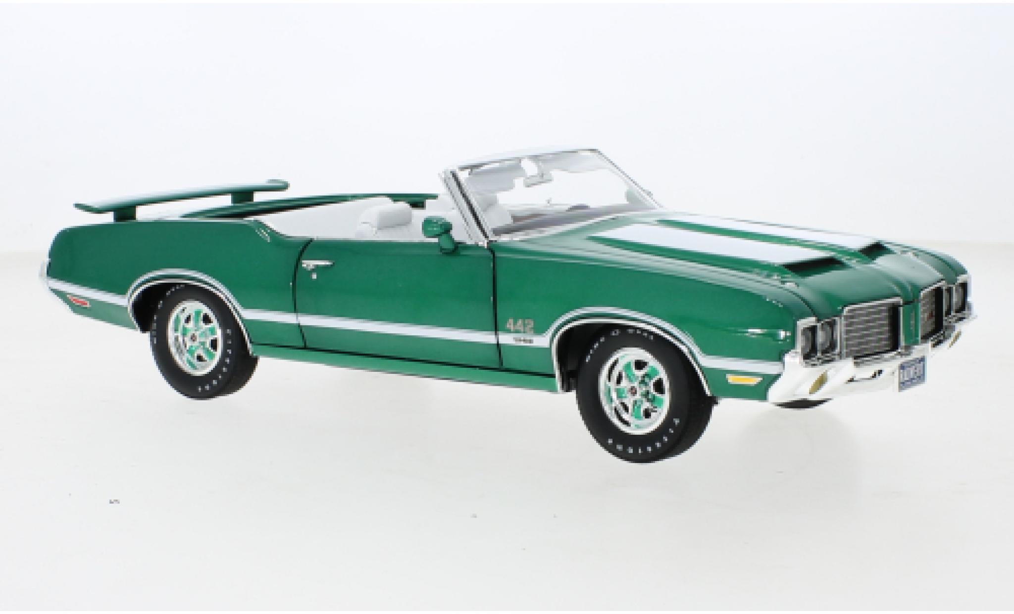 Oldsmobile 442 1/18 ACME W-30 Convertibile verde 1972 modellino in miniatura
