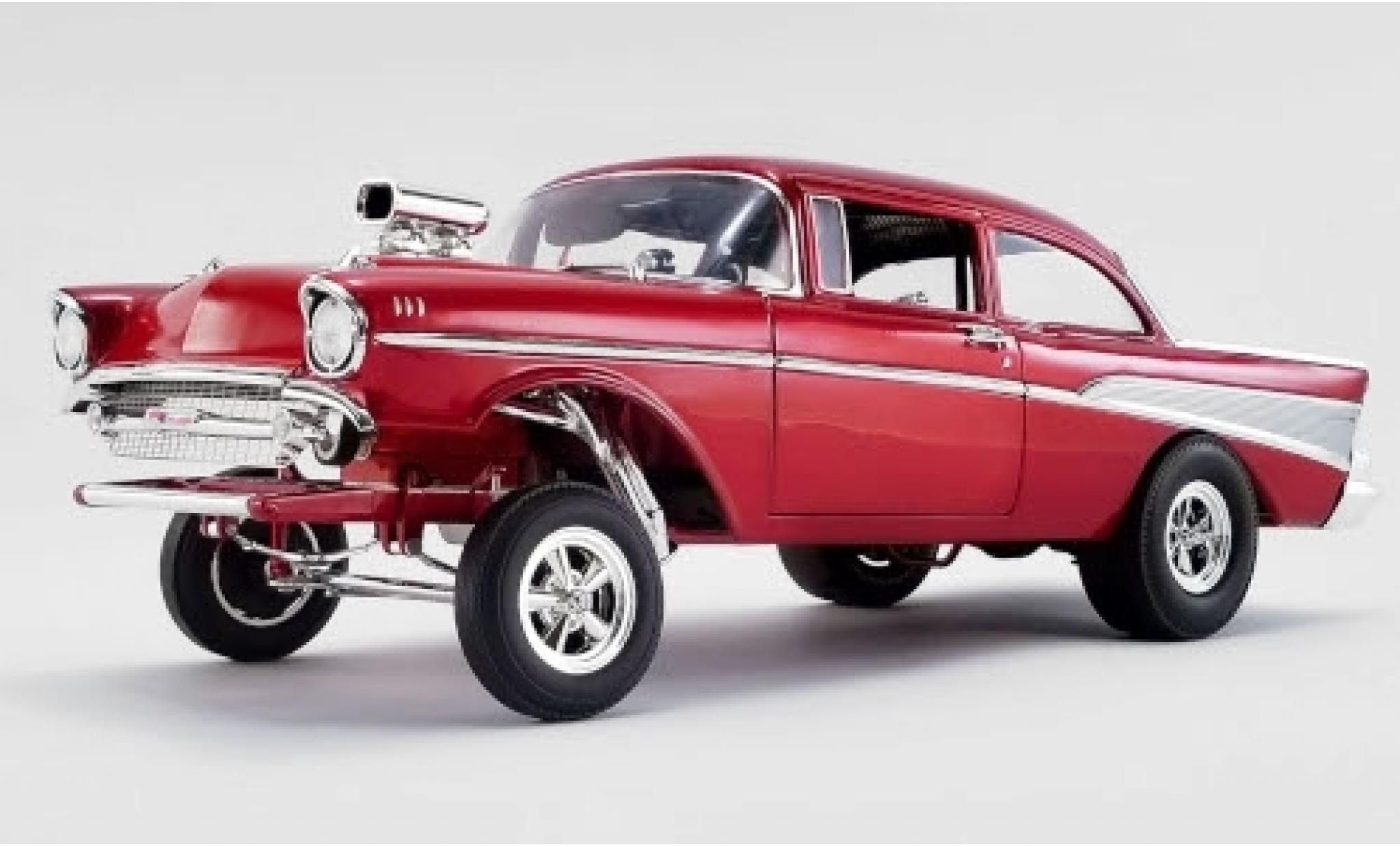 Chevrolet Bel Air 1/18 ACME Rat Fink Gasser rosso 1957 M. Gasser modellino in miniatura