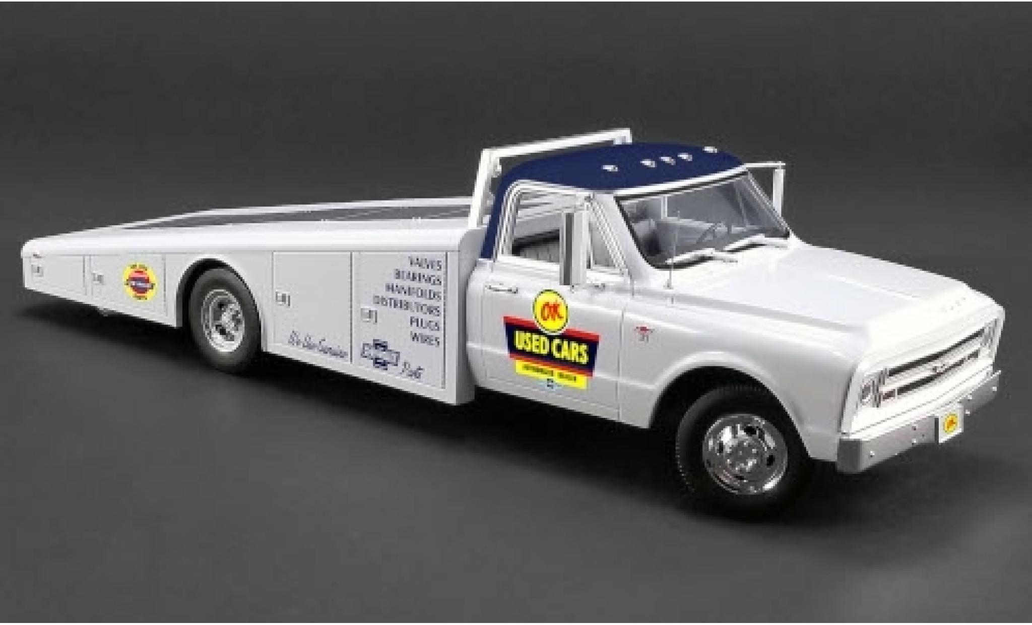 Chevrolet C-30 1/18 ACME Ramp Truck bianco/Dekor OK - Used Cars 1967 dépanneuse modellino in miniatura