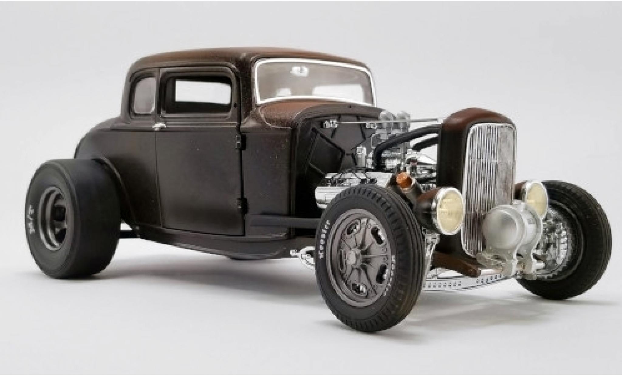 Ford Deluxe 1/18 ACME Coupe Rat Rod matt-nero/marroneee 1932 Pork Chops 190 Proof modellino in miniatura