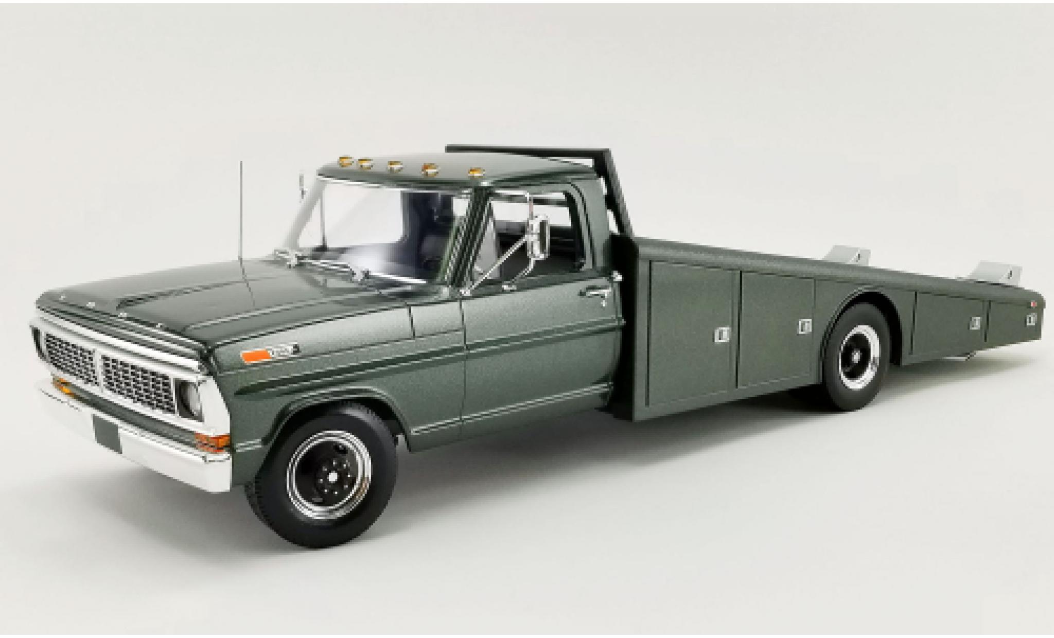 Ford F-350 1/18 ACME Ramp Truck metallico verde 1970 modellino in miniatura