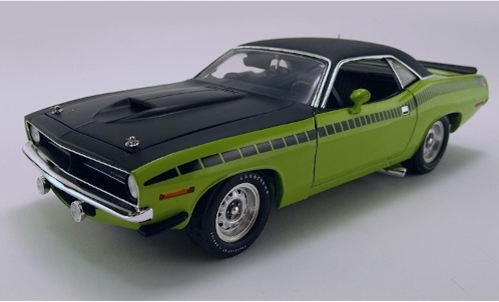 Plymouth Barracuda 1/18 ACME AAR verde/matt-nero 1970 mit Vinyldach modellino in miniatura