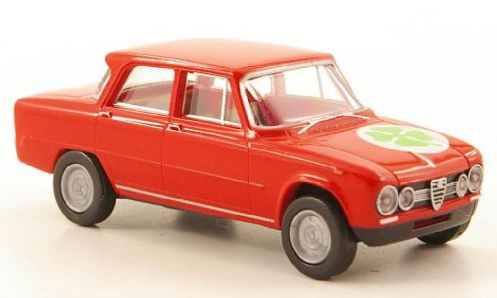 Alfa Romeo Giulia 1600 1/87 Brekina 1600 Quadrifoglio rosso mit Kleeblatt modellino in miniatura