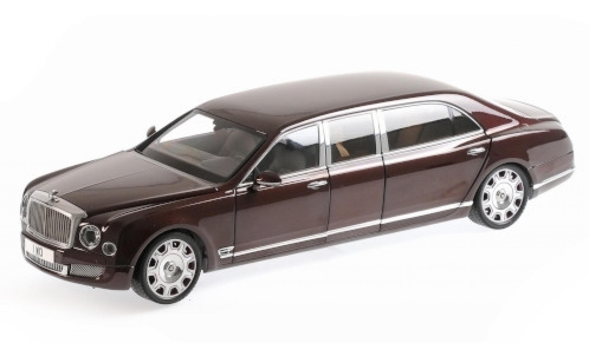 Bentley Mulsanne 1/18 Almost Real Grand Limousine by Mulliner rosso/rosso 2017 y compris les set de wagon porte-conteneurs modellino in miniatura