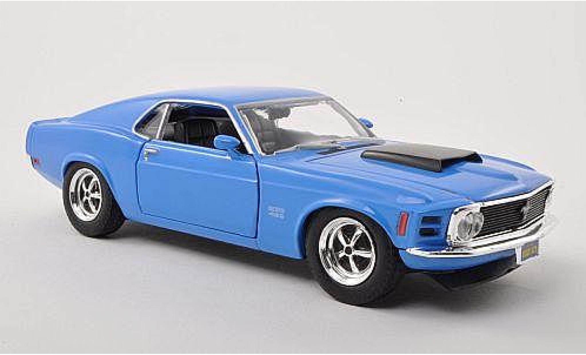 Ford Mustang 1/24 Motormax Boss 429 blu 1970 modellino in miniatura