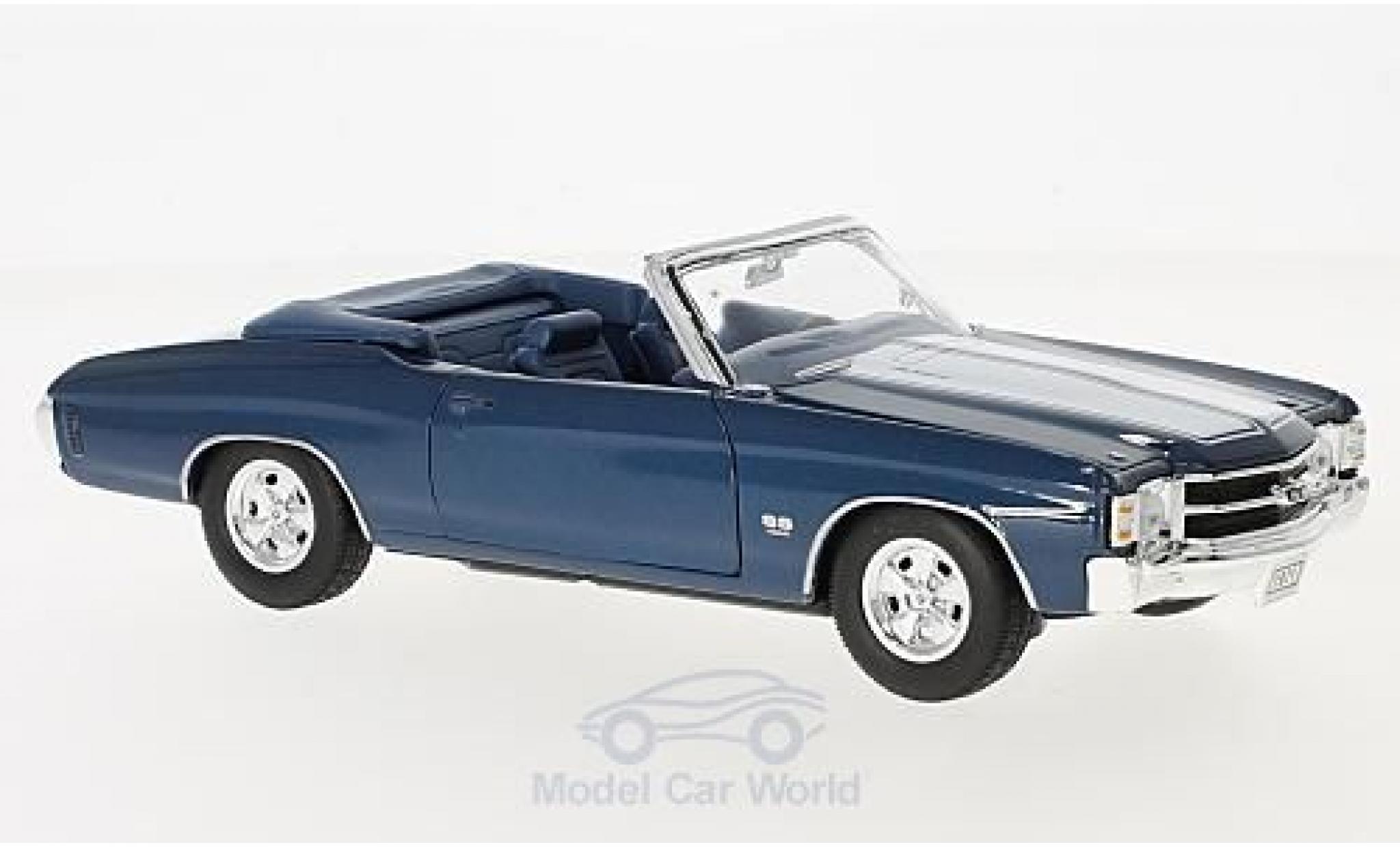Chevrolet Chevelle 1971 1/24 Welly SS 454 Convertibile metallico blu/bianco 1971 modellino in miniatura