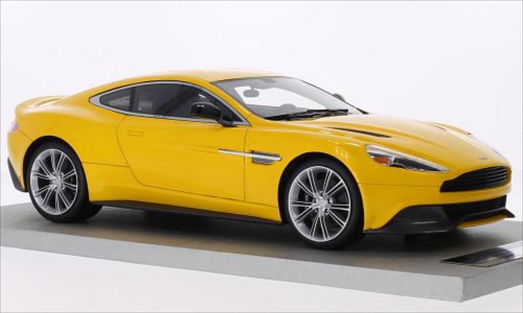 Aston Martin Vanquish 1/18 Tecnomodel Coupe metallico giallo modellino in miniatura