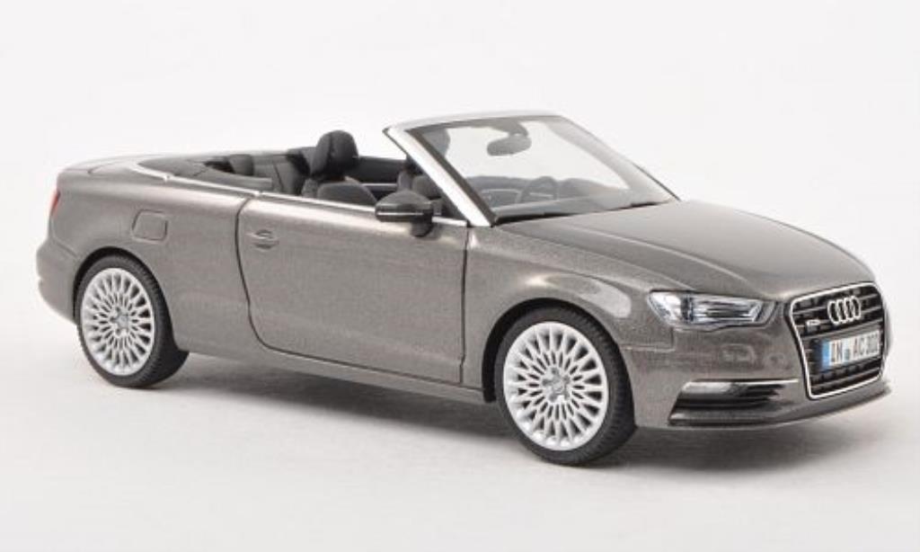 Audi A3 1/43 Herpa Cabriolet grigio 2013 modellino in miniatura