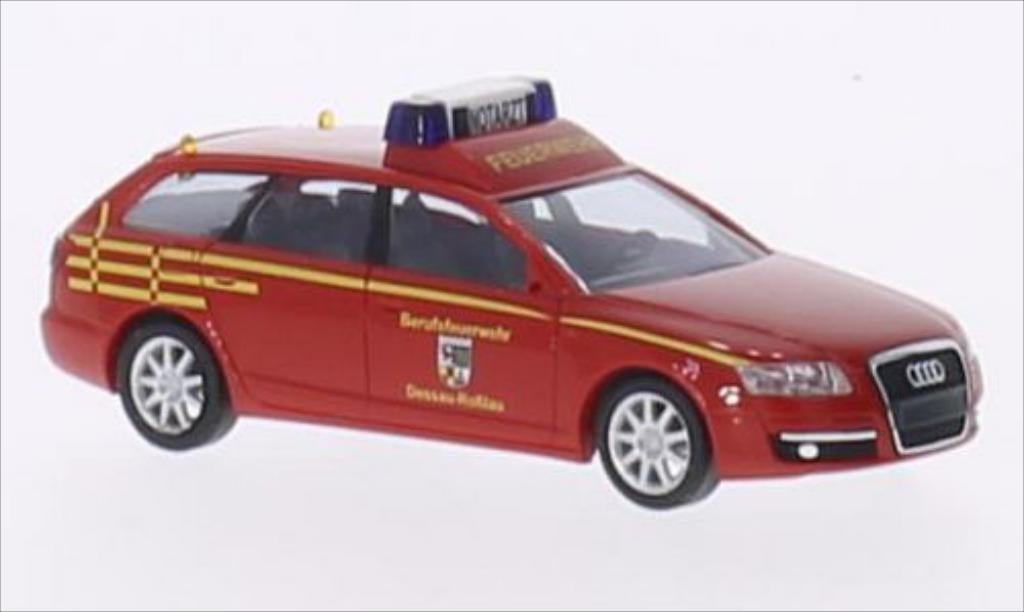 Audi A6 Avant 1/87 Busch Avant Berufsfeuerwehr Dessau-Rosslau 2004 modellino in miniatura