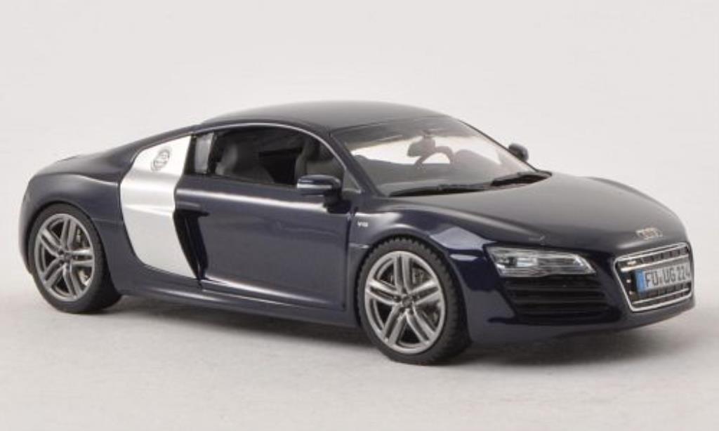 Audi R8 1/43 Schuco Coupe Facelift blu modellino in miniatura