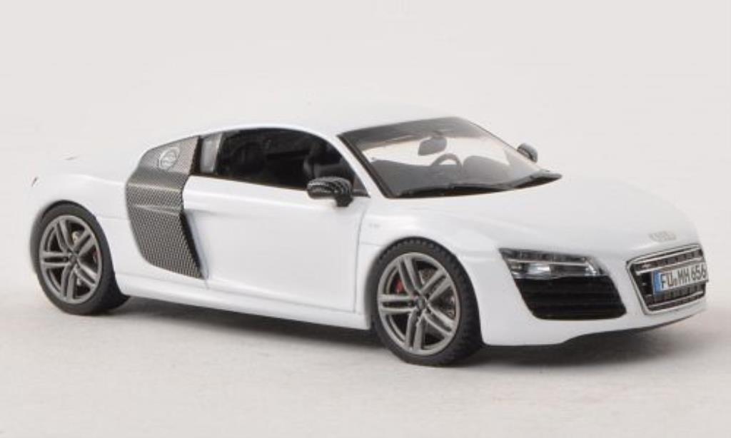 Audi R8 1/43 Schuco Coupe Facelift bianco modellino in miniatura