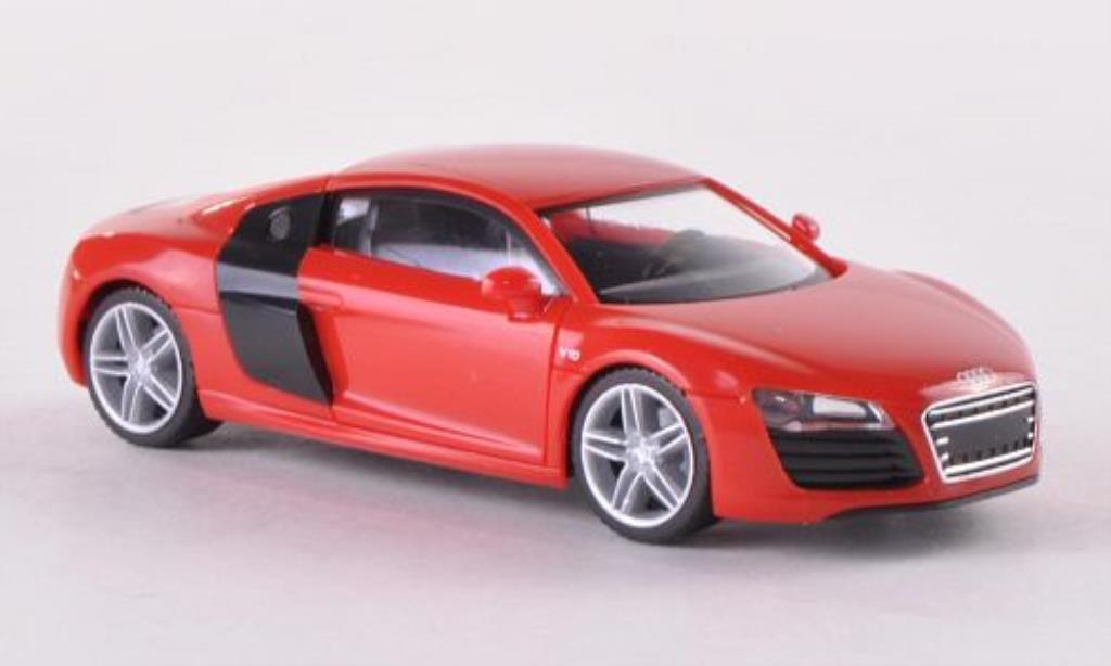 Audi R8 1/87 Herpa rosso/nero Facelift modellino in miniatura