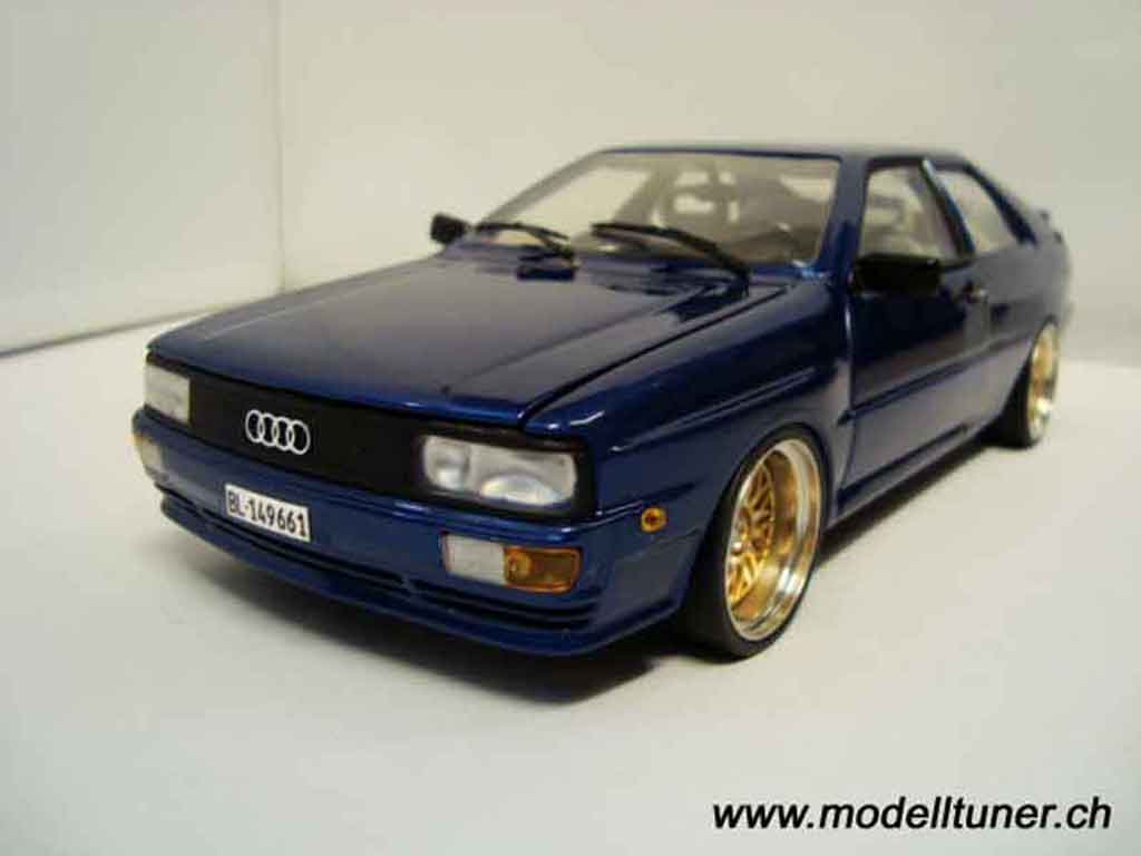 Audi Quattro 1/18 Sun Star blu jantes bbs bords larges tuning modellino in miniatura