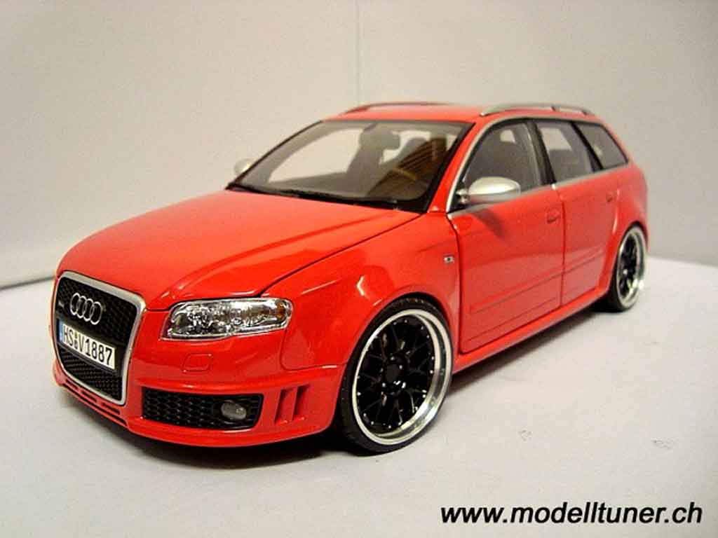 Audi RS4 1/18 Minichamps avant rosso jantes 19 pouces bbs rs tuning modellino in miniatura