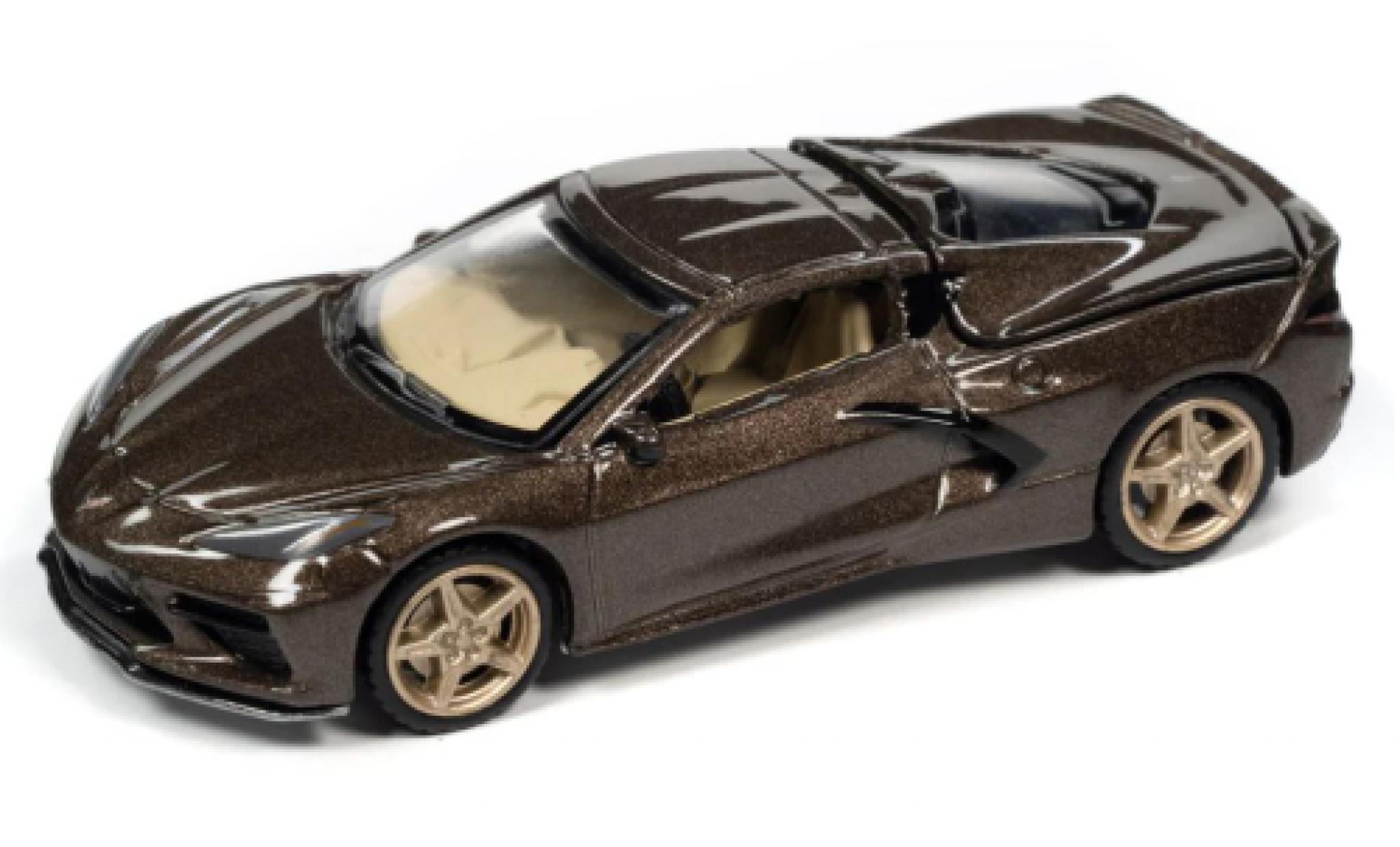Chevrolet Corvette 1/64 Auto World (C8) Stingray metallise brun 2020 modellino in miniatura