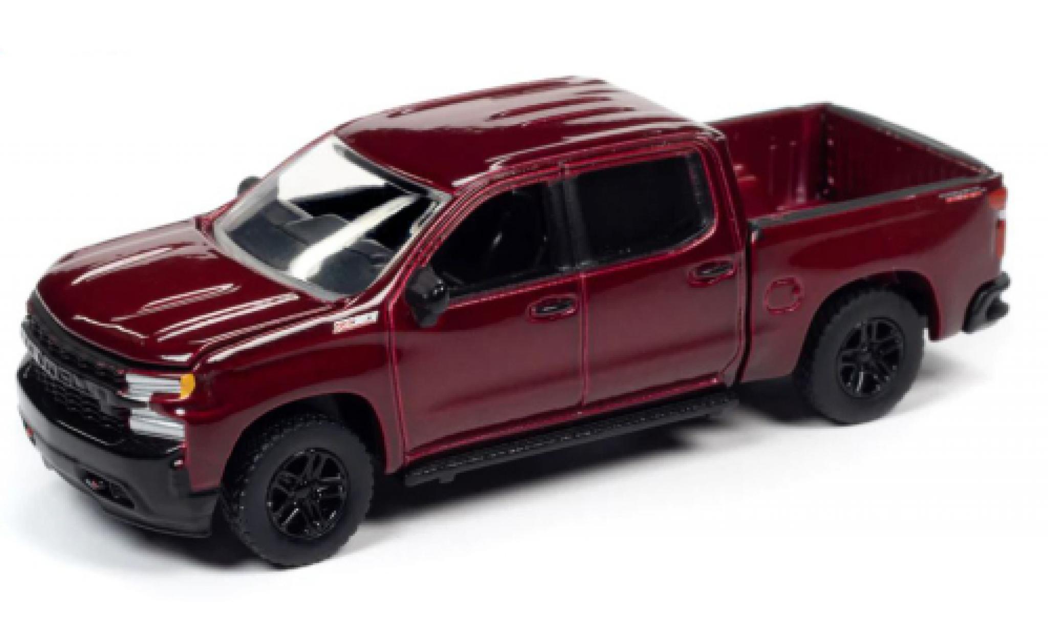 Chevrolet Silverado 1/64 Auto World Z71 Douane Trail Boss metallise rosso foncé 2019 modellino in miniatura