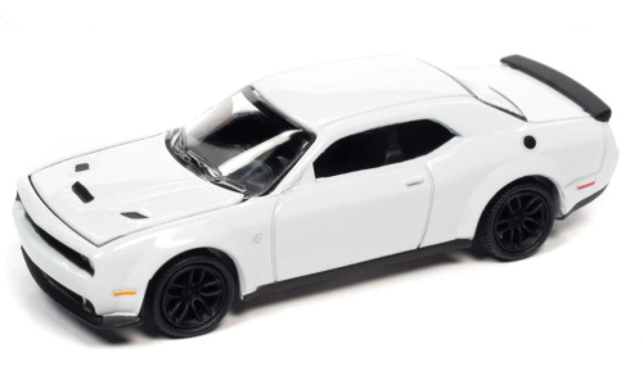 Dodge Challenger 1/64 Auto World Hellcat bianco 2018 modellino in miniatura