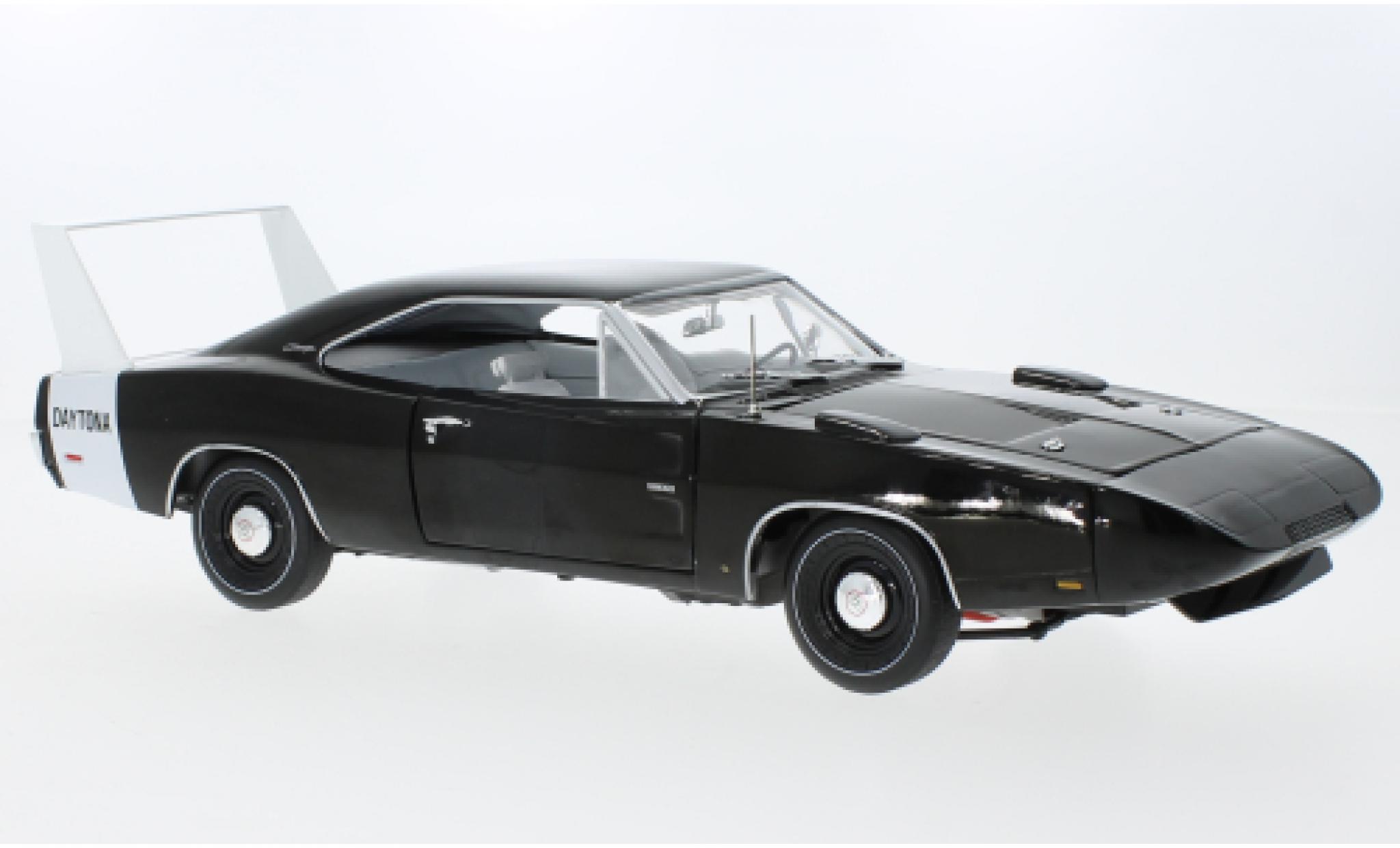 Dodge Charger 1/18 Auto World Daytona nero/bianco 1969 modellino in miniatura