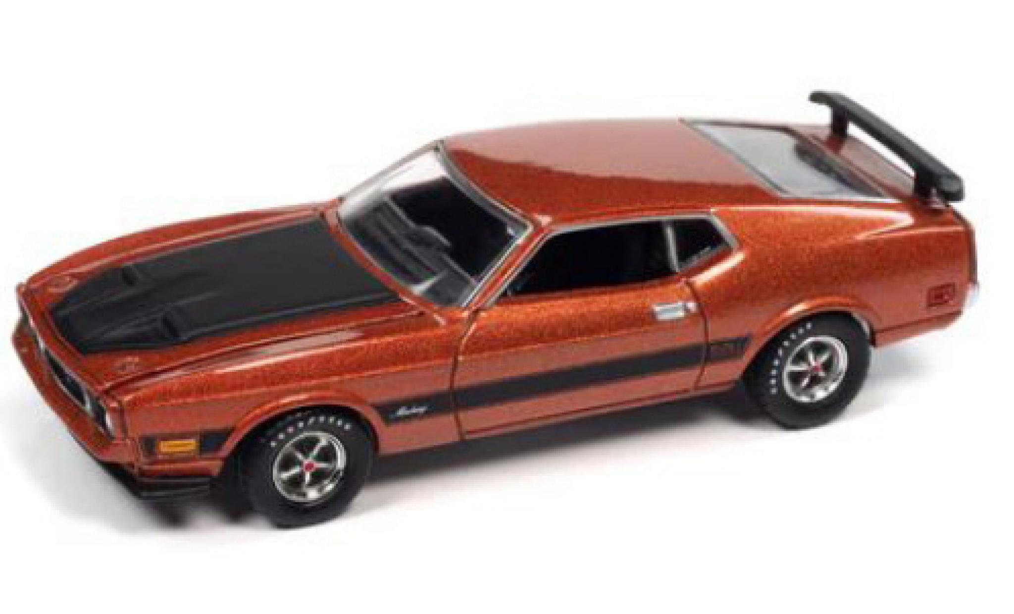 Ford Mustang 1/64 Auto World Mach 1 le cuivre 1973 modellino in miniatura