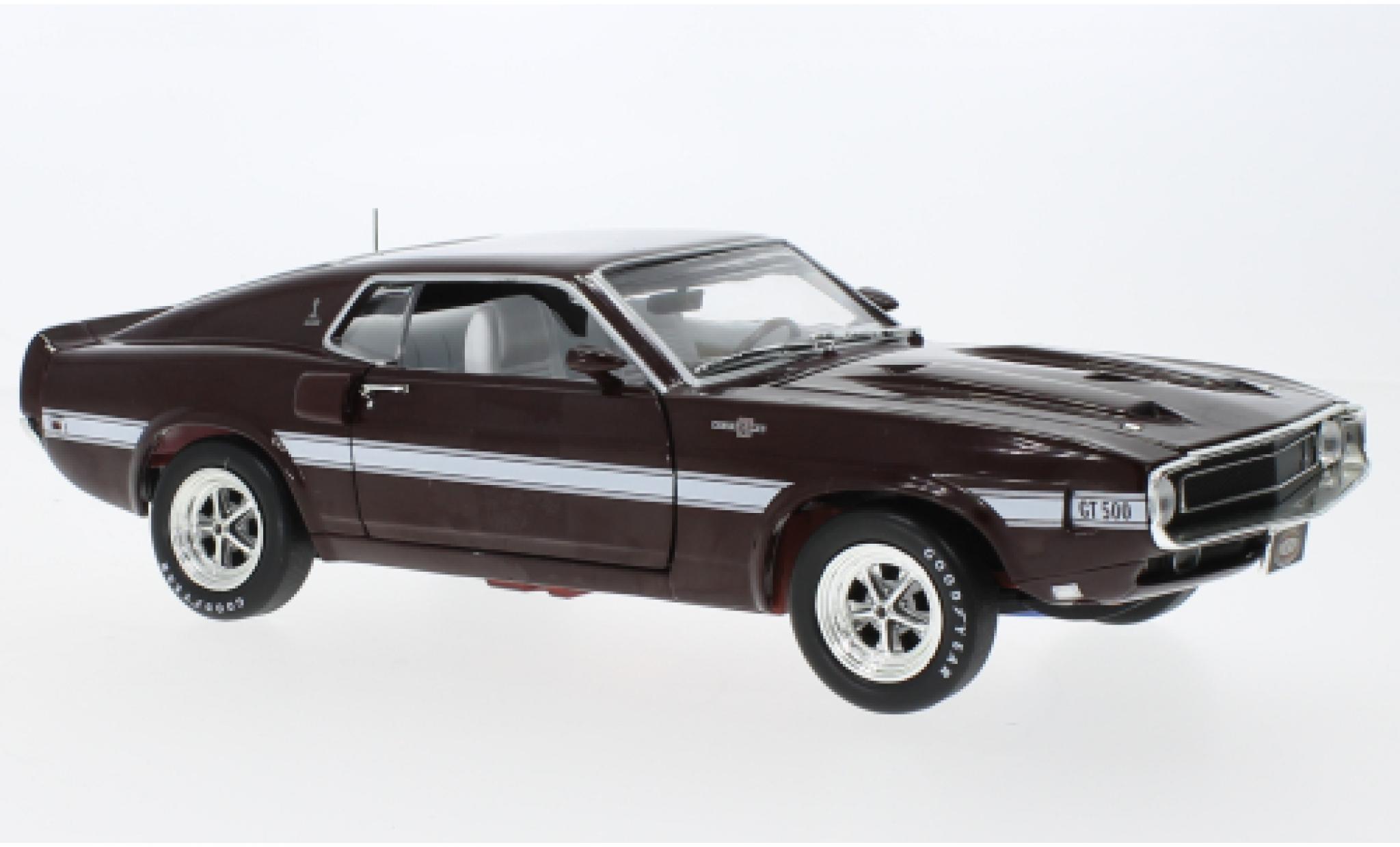 Shelby GT 500 1/18 Auto World Ford Mustang rosso foncé 1969 modellino in miniatura