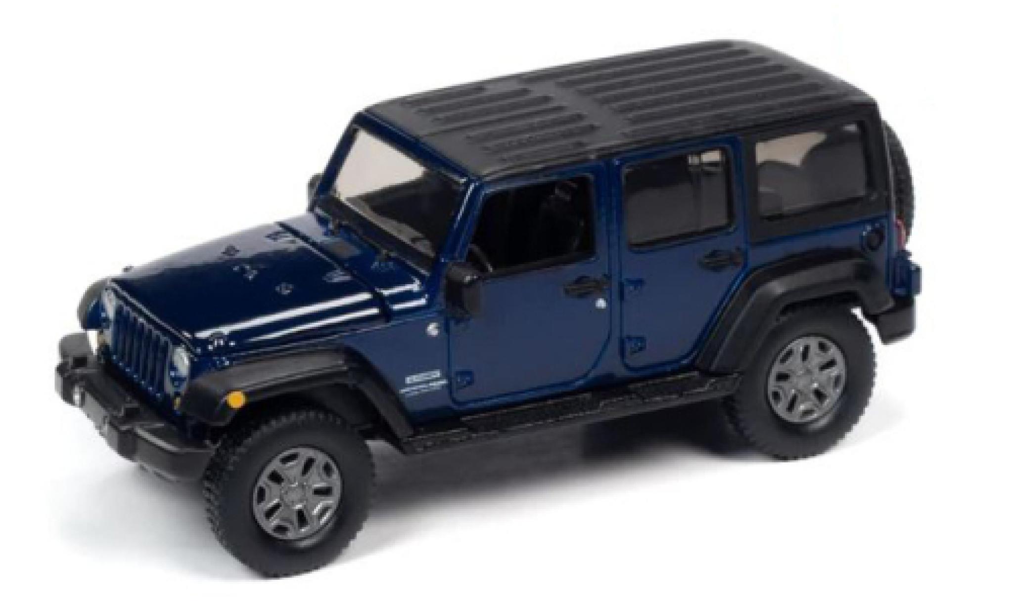 Jeep Wrangler 1/64 Auto World JK Unlimited Sport blu foncé 2018 modellino in miniatura