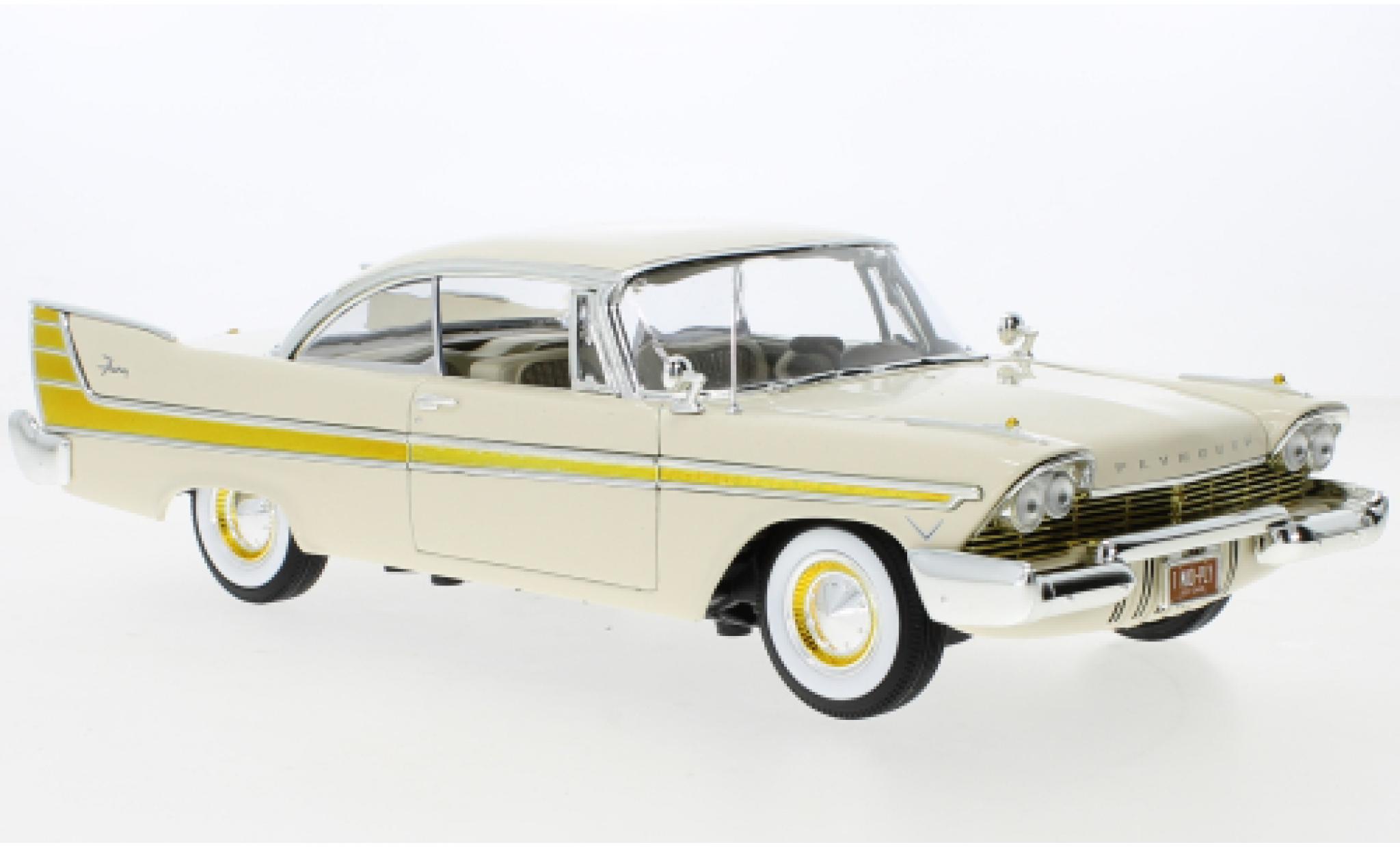 Plymouth Fury 1/18 Auto World beige/gold 1957 modellino in miniatura
