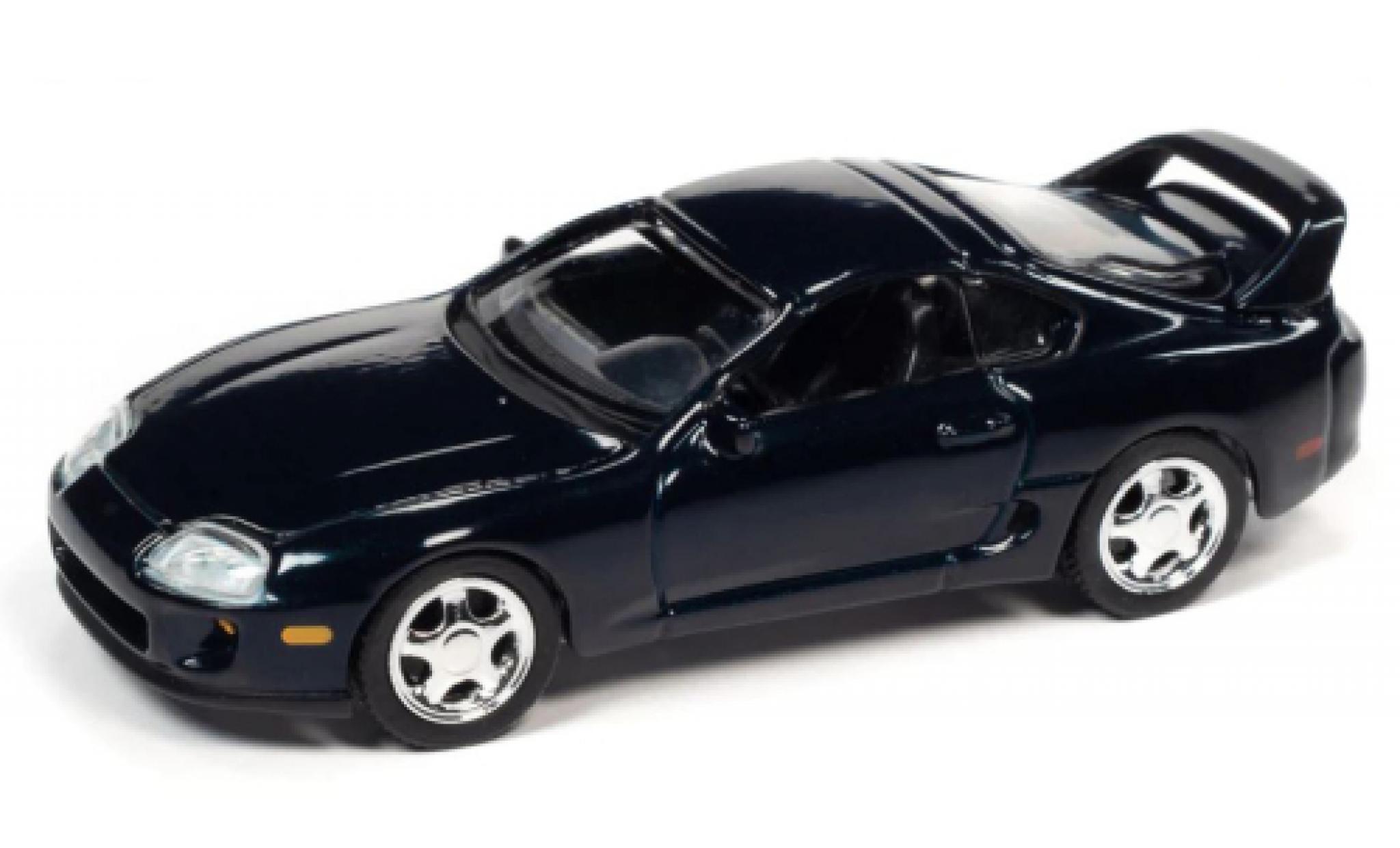 Toyota Supra 1/64 Auto World blu foncé 1995 modellino in miniatura