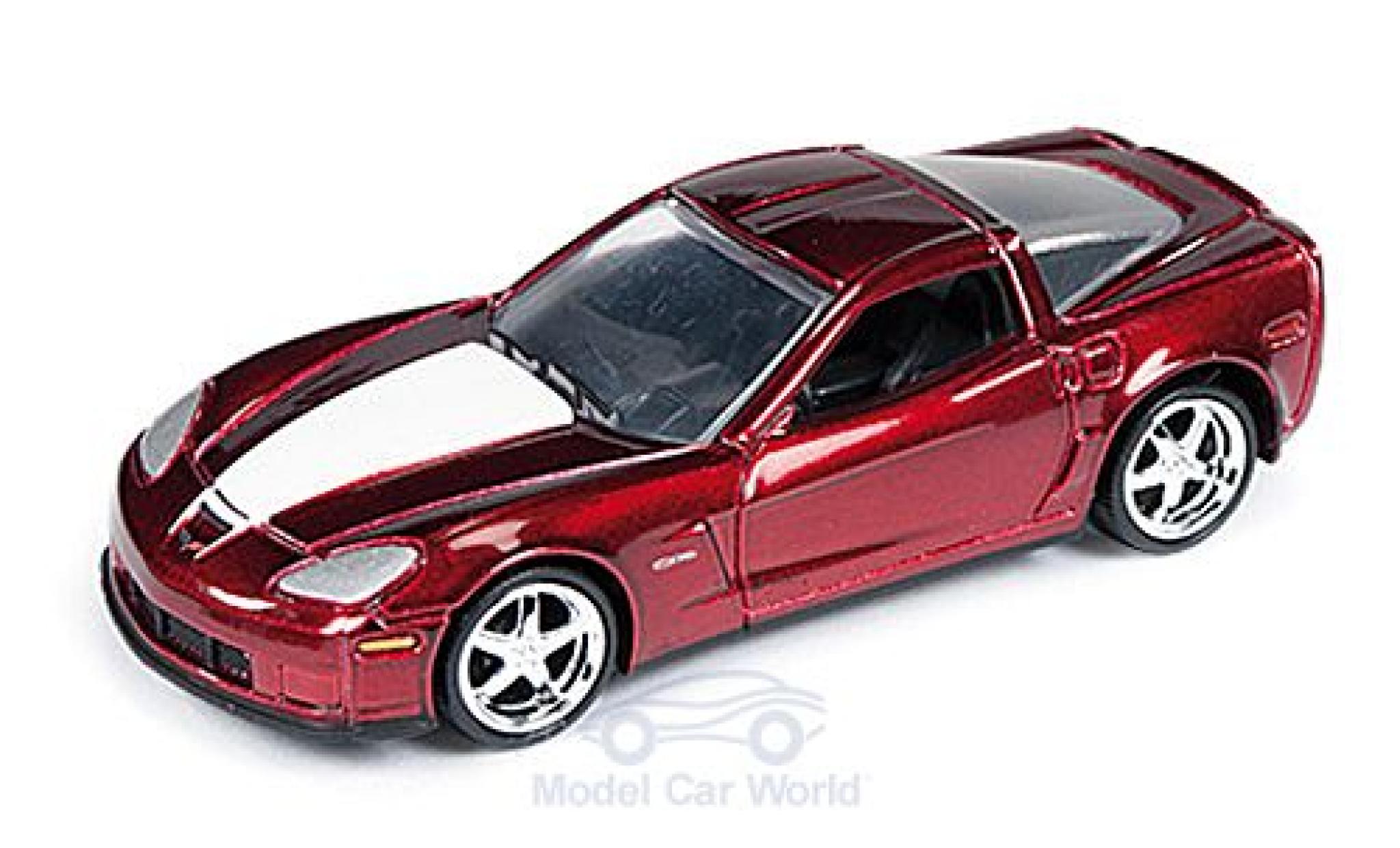 Chevrolet Corvette 1/64 Auto World Z06 (C6) Special Version rosso/bianco 2012 ohne Vitrine modellino in miniatura
