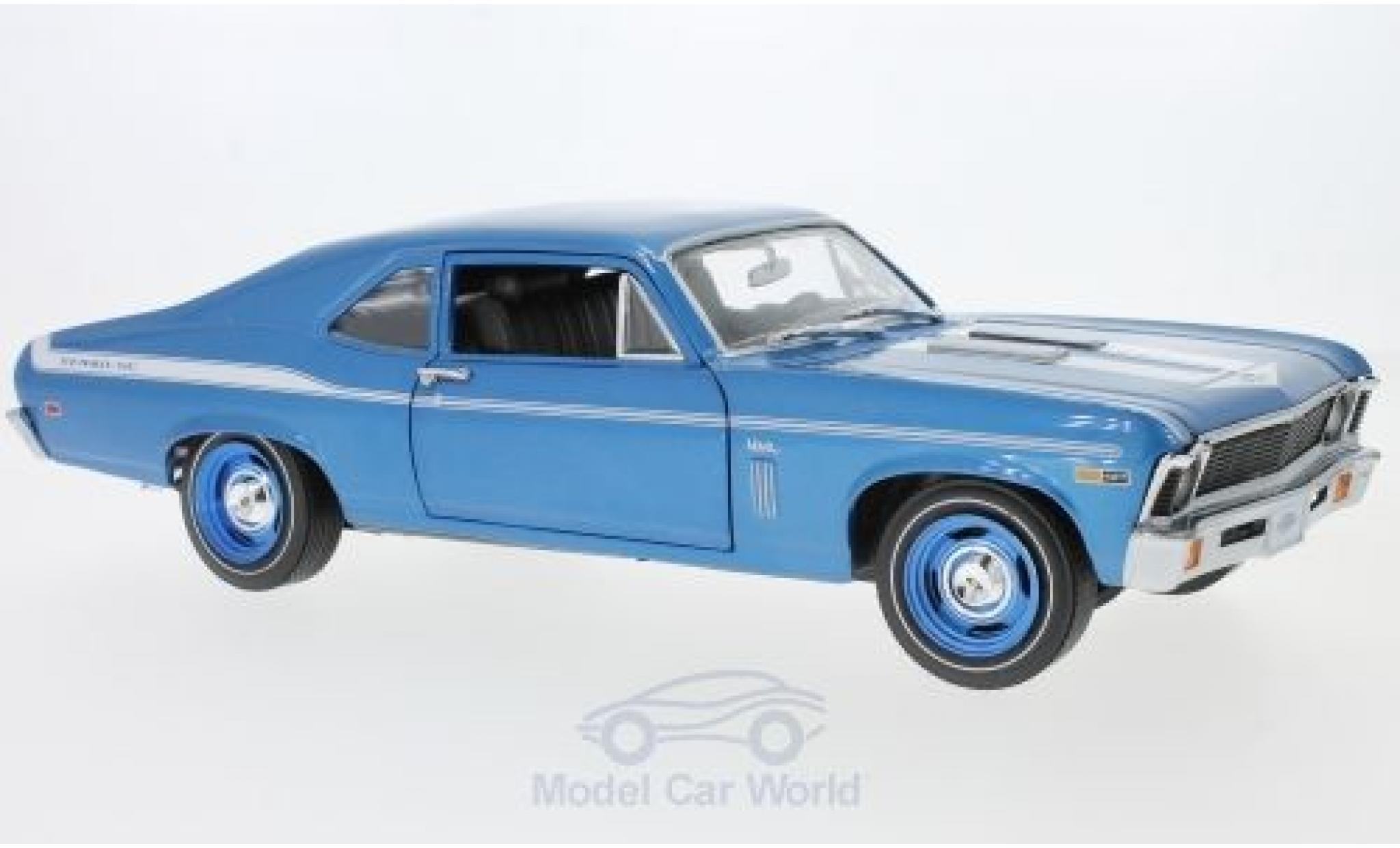 Chevrolet Nova 1969 1/18 Auto World Yenko Coupe metallico blu 1969 modellino in miniatura