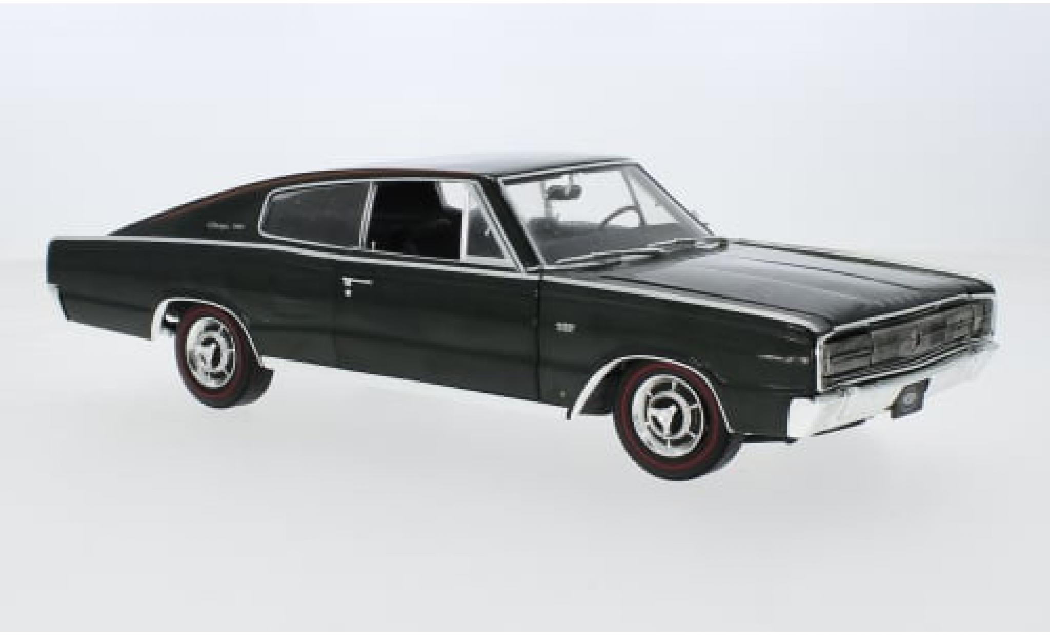 Dodge Charger 1/18 Auto World metallise grün/schwarz 1966 1:18 modellino in miniatura