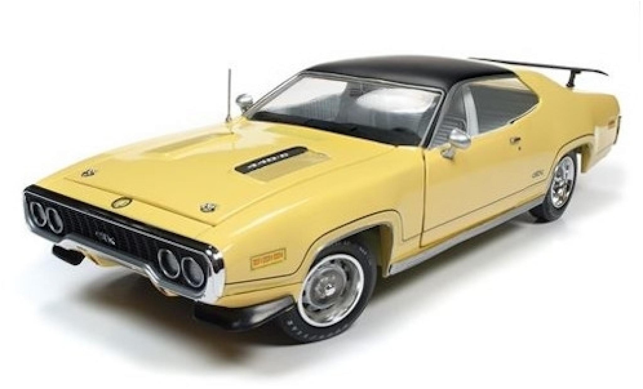 Plymouth GTX 1/18 Auto World giallo/nero 1971 modellino in miniatura
