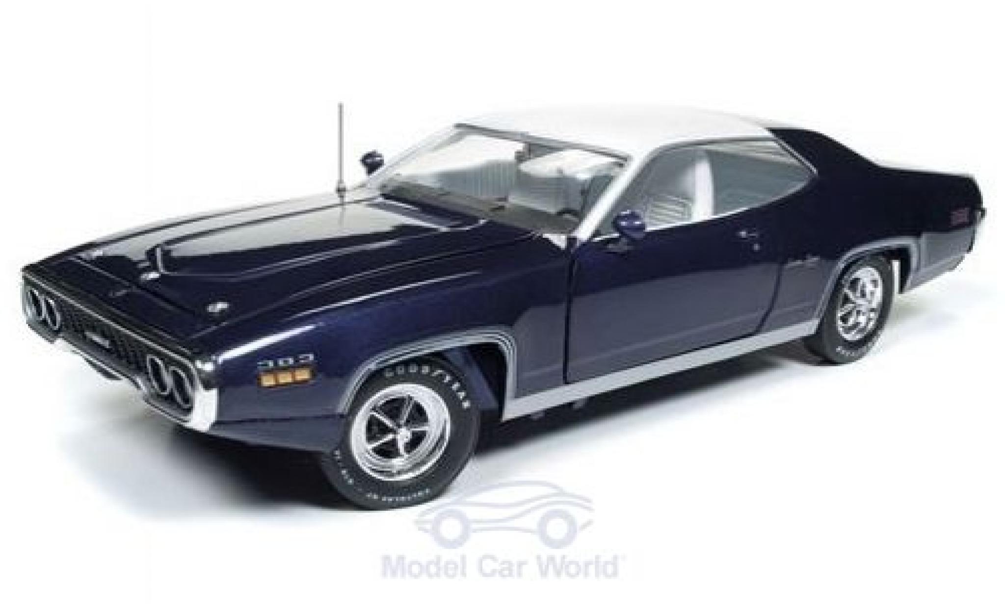 Plymouth Satellite 1/18 Auto World Sebring Plus metallico lila/bianco 1971 modellino in miniatura