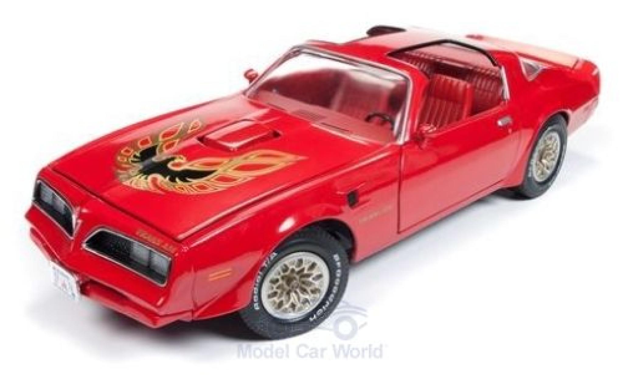 Pontiac Firebird 1/18 Auto World Trans Am rosso/Dekor 1977 modellino in miniatura