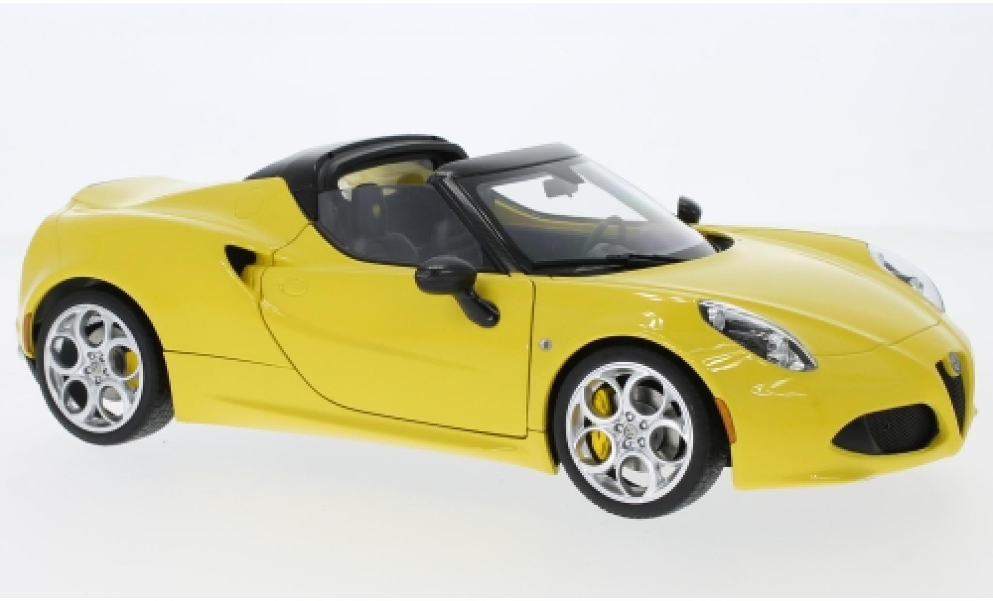 Alfa Romeo 4C 1/18 AUTOart Spider giallo 2015 modellino in miniatura