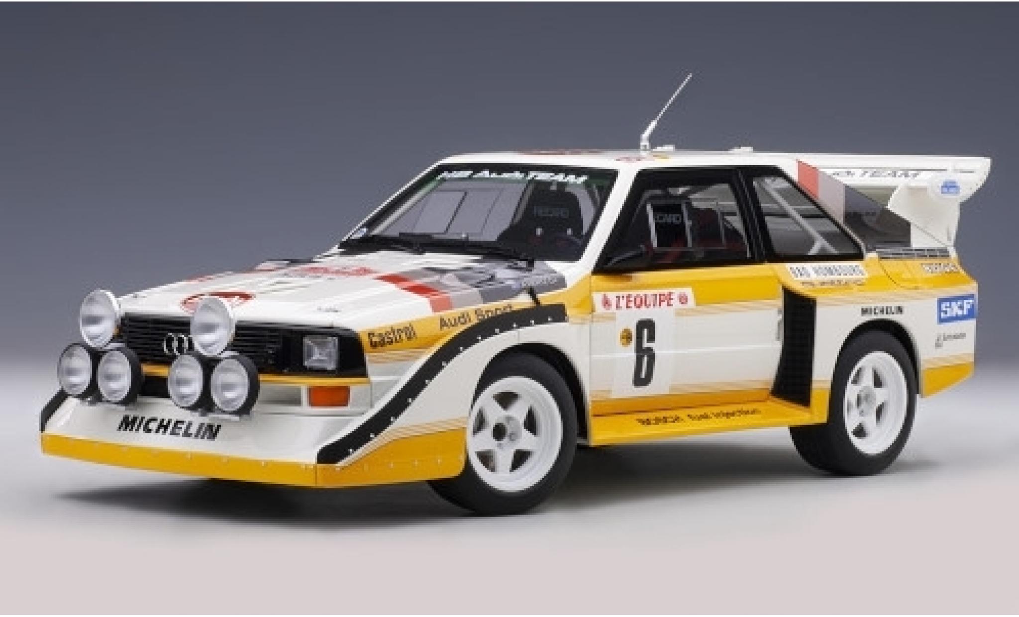 Audi Quattro 1/18 AUTOart S1 No.6 HB Team Rallye Monte Carlo 1986 H.Mikkola/A.Hertz modellino in miniatura