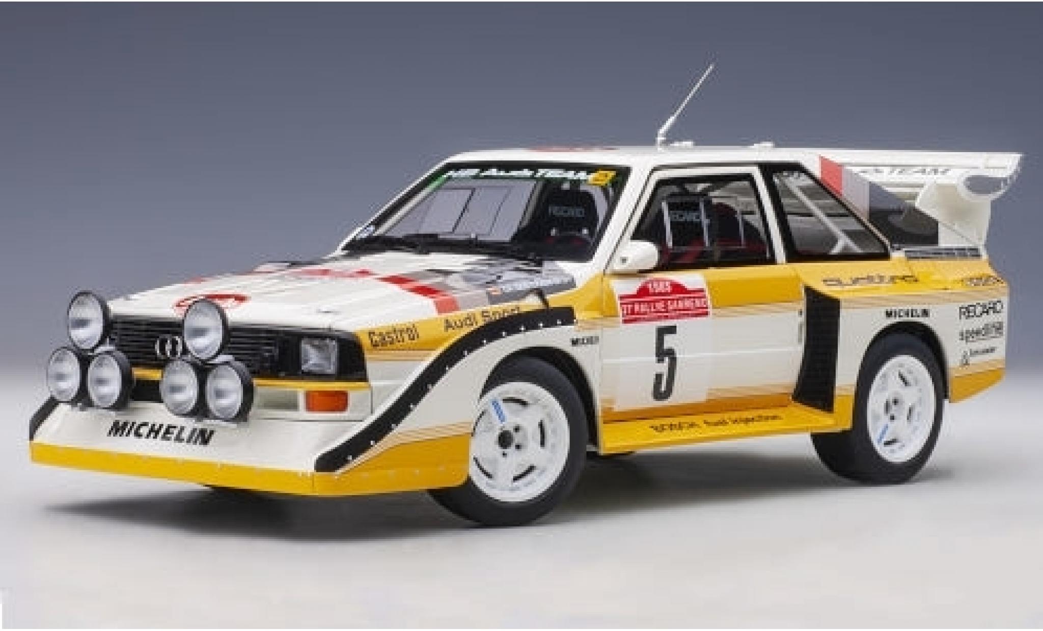 Audi Sport Quattro 1/18 AUTOart Sport quattro S1 No.5 HB Team HB Rallye WM Rally San Remo 1985 W.Röhrl/C.Geistdörfer modellino in miniatura